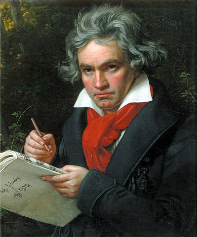 Beethoven looking characteristically happy 